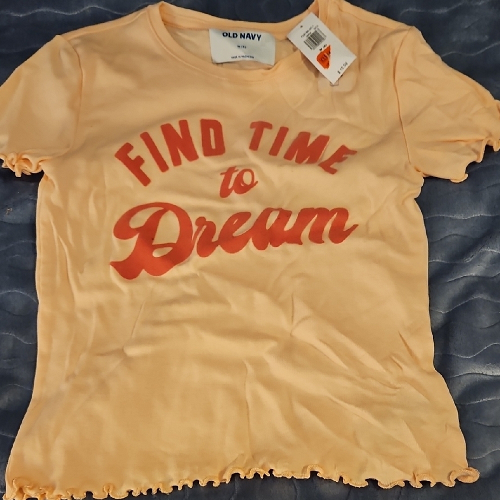 Old Navy Kids Peach T-Shirt with Red Print